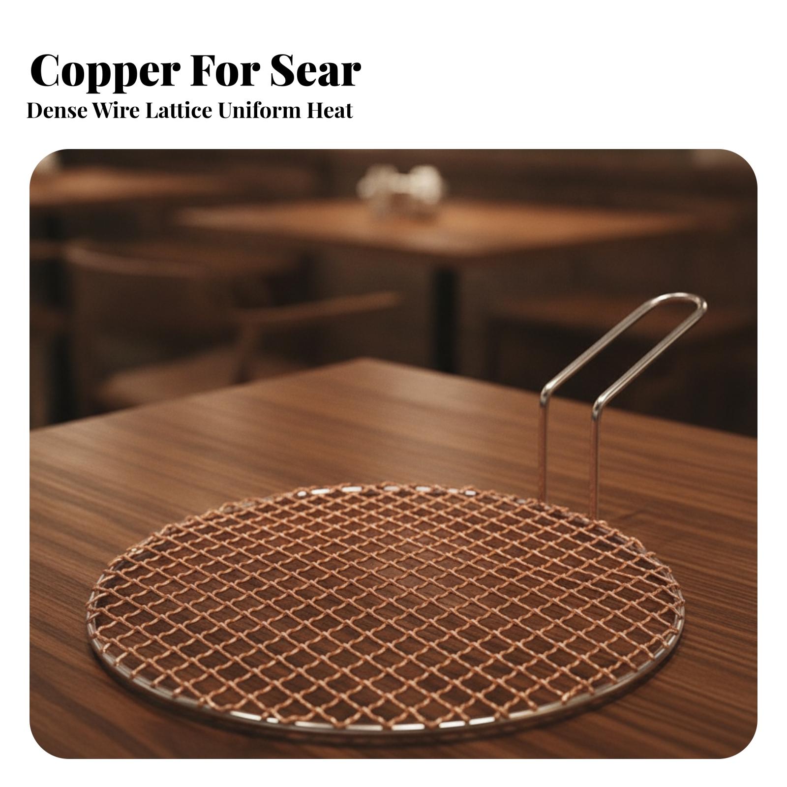 Portable Copper Mesh Round Gri - Camping Cooking Area recension och pris