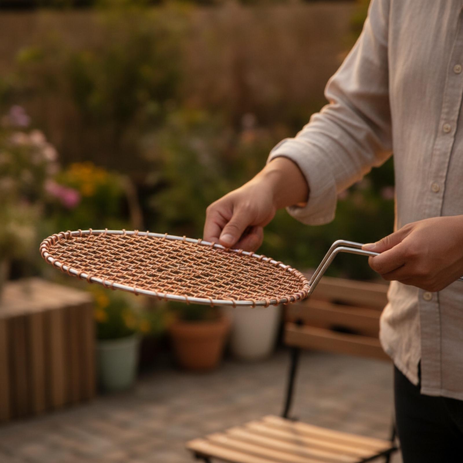 Portable Copper Mesh Round Gri - Camping Cooking Area recension och pris