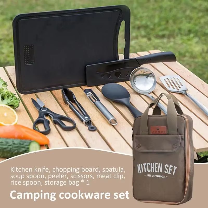 8pcs Camping Kitchen Cookware  - Camping Cooking Hardware recension och pris