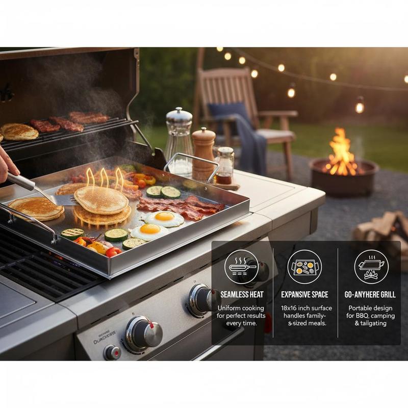 Universal Flat Top Griddle 18x - Camping Cooking Handle recension och pris