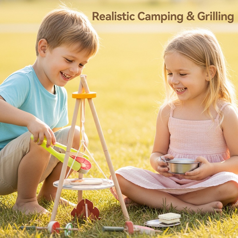 Wooden Kids Camping Barbecue T - Camping Cooking With Kids recension och pris