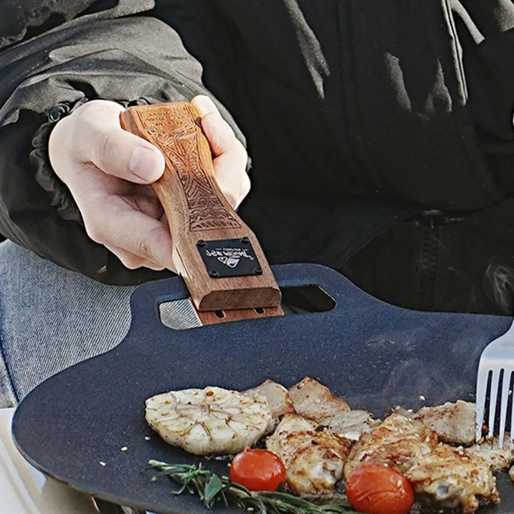 Outdoor Natural Wood Grill Pan - Camping Cooking Hardware recension och pris