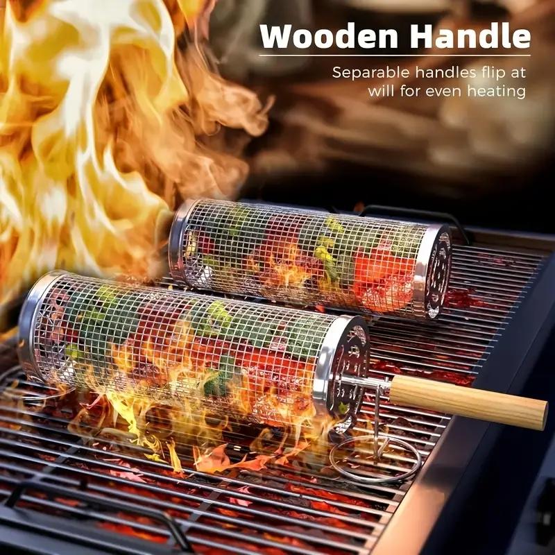 Stainless Steel BBQ Grill Bask - Camping Cooking Area recension och pris