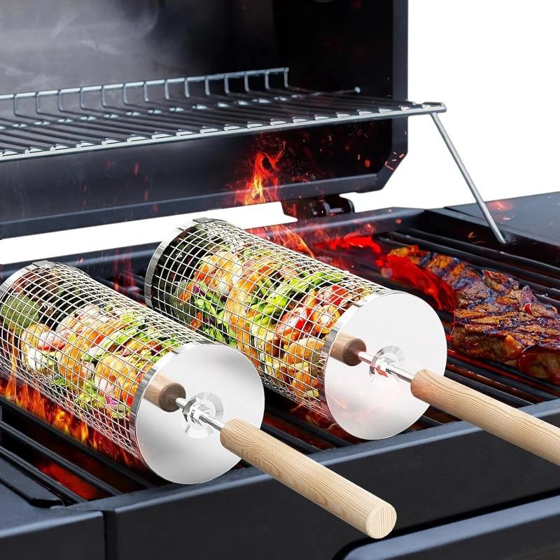 Stainless Steel BBQ Grill Bask - Camping Cooking Area recension och pris