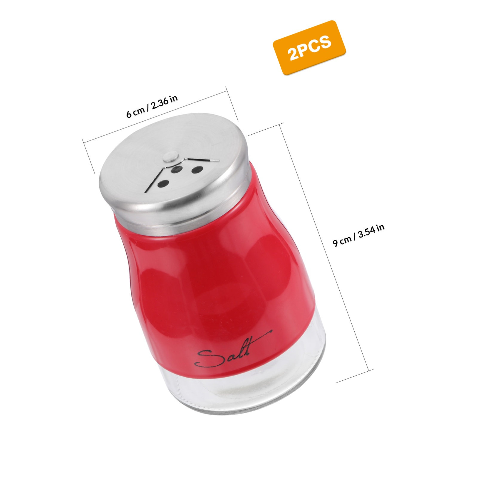 2Pcs Glass Salt Shaker Set Sta - Camping Cooking Area recension och pris