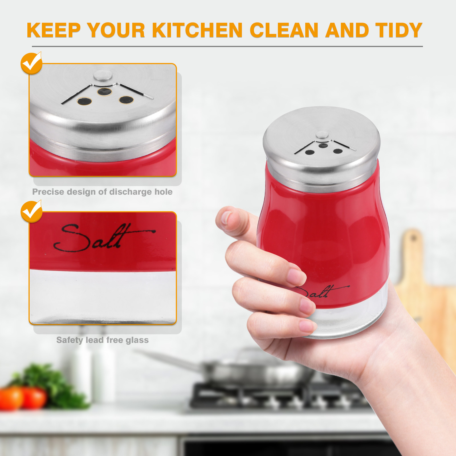 2Pcs Glass Salt Shaker Set Sta - Camping Cooking Area recension och pris