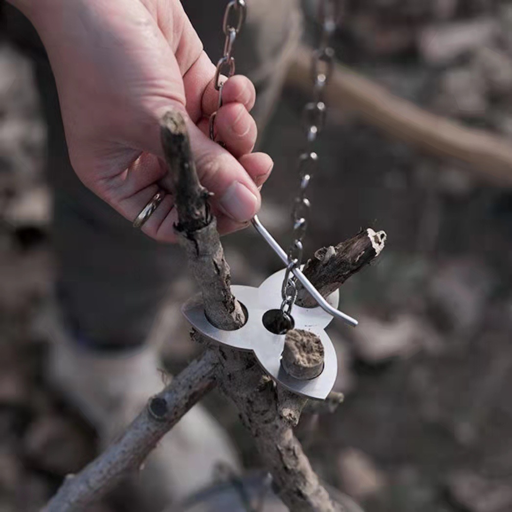 Stainless Steel Camping Tripod - Camping Cooking Hanger recension och pris