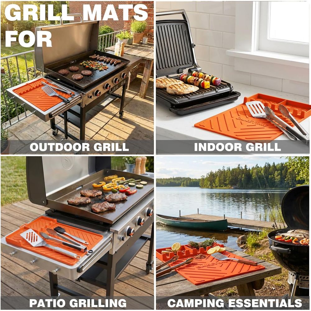 Silicone Grill Mats or Griddle - Camping Cooking Area recension och pris