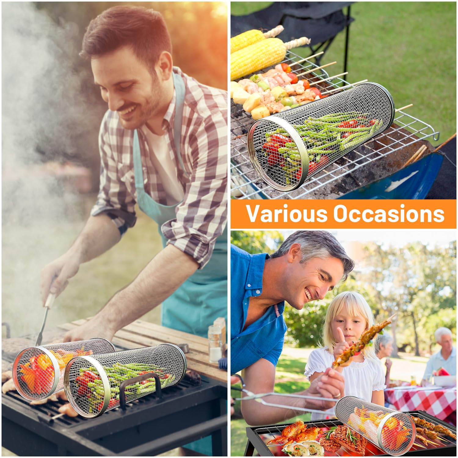 2 Pieces Rolling Grilling Bask - Camping Cooking Unit recension och pris