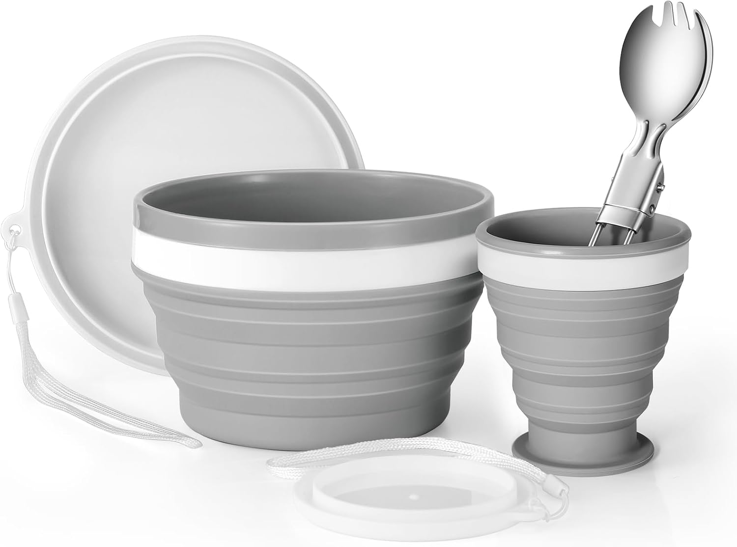 Collapsible Silicone Cup and B - Camp Spork Set recension och pris