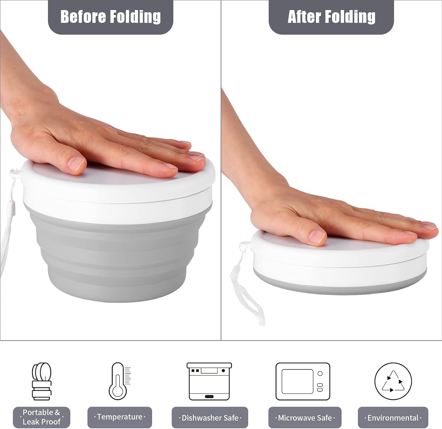 Collapsible Silicone Cup and B - Camp Spork Set recension och pris